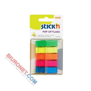 Zakładki indeksujące Stick'n 12 x 45 mm, kolorowe paski, 150 sztuk 5 kolorów