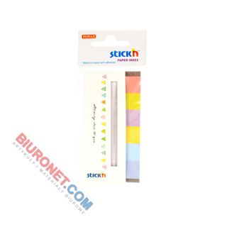 Zakładki indeksujące Stick'n, papierowe, 45 x 15 mm, 180 kartek, mix  kolorów mix 6 kolorów