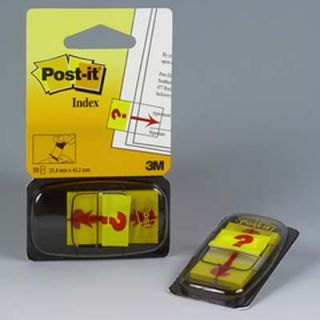 Zakładki z nadrukiem Post-it, 50 sztuk, foliowe, 25 x 43 mm 680-32R znak zapytania