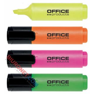 Zakreślacz fluorescencyjny Office Products, 2-5 mm, zestaw kolorów w etui 4 kolory