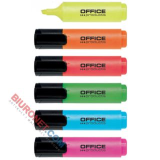Zakreślacz fluorescencyjny Office Products, 2-5 mm, zestaw kolorów w etui 6 kolorów