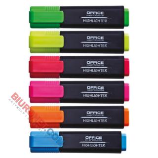 Zakreślacz fluorescencyjny Office Products, szerokość linii 1-5mm, 10 sztuk kolor żółty