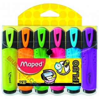 Zakreślacze Maped Fluo'Peps, zestaw 6 kolorów