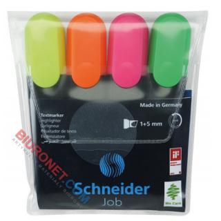 Zakreślacze Schneider JOB, zestaw kolorów 4 kolory