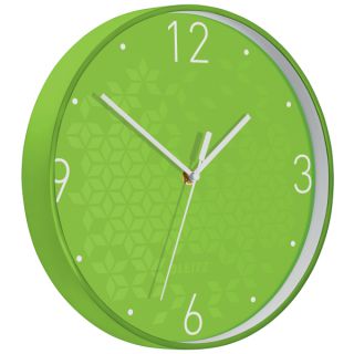 Zegar ścienny Leitz WOW, cichy, średnica 30 cm zielony