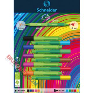 Zestaw flamastrów i cienkopisów Schneider Link-It, 2 x 5 sztuk, modułowy system łączenia 10 kolorów