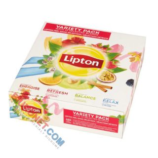 Zestaw herbat Lipton Feel Good Selection Variety Pack, 12 smaków, torebki w kopertach 180 torebek