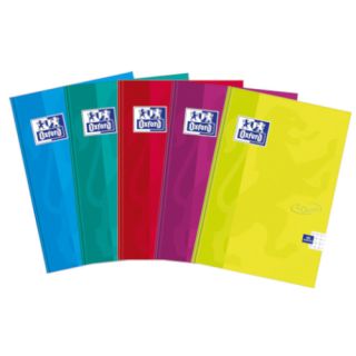 Zeszyt Oxford Soft Touch A5, szyte kartki w kratkę z marginesem, papier 90g, twarda oprawa, miks okładek 96 kartek