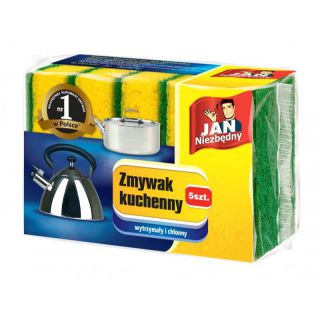 Zmywak kuchenny Jan Niezbędny Wytrzymały i Chłonny 7 x 10 cm, gąbka 5 sztuk