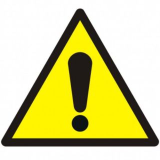Znak tabliczka piktogram TDC, ogólny znak ostrzegawczy 10,5 x 10,5 cm