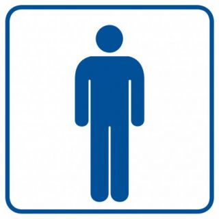 Znak tabliczka piktogram TDC, Toaleta męska 10,5 x 10,5 cm