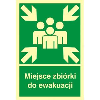 Znak TDC, tabliczka miejsce zbiórki do ewakuacji, pikogram 10 x 15 cm