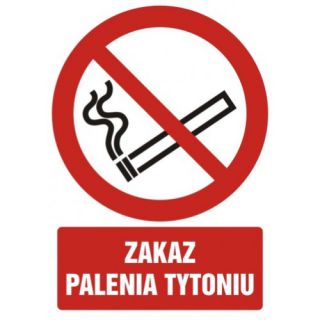 Znak TDC, Zakaz palenia tytoniu 10,5 x 14,8 cm