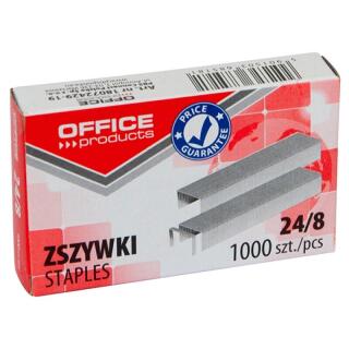 Zszywki OFFICE PRODUCTS 1000 sztuk, galwanizowane 24/8