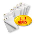 Bloki samoprzylepne do flipchartów Post-it Super Sticky, gładki biały papier 63,5 x 77,5 cm, 4+2 gratis 6 x 30 kartek