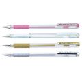 Długopis żelowy Pentel Hybrid Gel Grip K118, kolor metaliczny biały