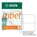 Etykiety uniwersalne Igepa, papierowe, 100 arkuszy A4 210 x 148 mm