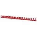 Grzbiety do bindowania Office Products 19mm, do 165 kartek, plastikowe, 100 sztuk czerwone
