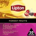 Herbata czarna Lipton Discovery Colelction Owoce Leśne z Truskawką z Francji, aromatyzowana, torebki piramidki 20 torebek