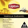 Herbata czarna Lipton Discovery Collection Karmel i Wanilia z Madagaskaru, aromatyzowana, torebki piramidki 20 torebek