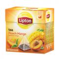 Herbata czarna Lipton Piramidka, aromatyzowana, ekspresowa, 20 torebek Brzoskwinia Mango