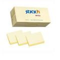 Karteczki przylepne Stick'n, 38 x 51 mm, 12 bloczków po 100 kartek żółte pastel