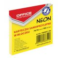 Karteczki samoprzylepne Office Products 76x76 mm, neonowy bloczek 100 kartek żółty