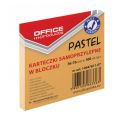 Karteczki samoprzylepne Office Products, 76x76mm, bloczek 100 kartek, pastelowe pomarańczowe