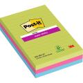 Karteczki samoprzylepne Post-it Super Sticky 102 x 152 mm, 3 kolory bloczków w linie 3 x 90 kartek