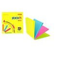 Karteczki samoprzylepne Skick'n Magic Pad 76 x 76 mm,100 kartek w czterech kolorach mix neon