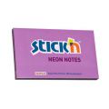 Karteczki samoprzylepne Stick'N 127x76mm, bloczek 100 kartek, kolor neonowy fioletowy