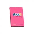 Karteczki samoprzylepne Stick'n 51x76 mm, neonowy bloczek 100 kartek ciemnoróżowy