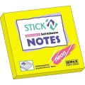 Karteczki samoprzylepne Stick'n 76x127 mm, neonowy bloczek 100 kartek zielony