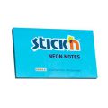 Karteczki samoprzylepne Stick'n 76x127 mm, neonowy bloczek 100 kartek niebieski