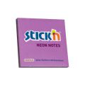 Karteczki samoprzylepne Stick'N 76x76mm, bloczek 100 kartek, kolor neonowy fioletowy