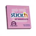Karteczki samoprzylepne Stick'n z klejem 360 stopni 76x76 mm, bloczek 100 kartek różowy