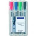 Komplet Staedtler Lumocolor 351, markery suchościeralne do tablic i szkła, w etui, końcówka okrągła 4 kolory Komplet Staedtler Lumocolor 351, markery suchościeralne do tablic i szkła, w etui, końcówka okrągła 4 kolory