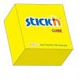 Kostka karteczek samoprzylepnych Stick'n 76 x 76 mm, żółte neonowe 1 x 400 kartek