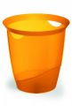 Kosz biurowy Durable, plastikowy, pojemność 16 litrów pomarańcz transparentny