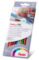 Kredki akwarelowe Pentel Arts, ołówkowe do rozmywania wodą 12 kolorów