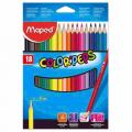 Kredki ołówkowe Maped Color'Peps, trójkątne 18 kolorów