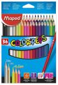 Kredki ołówkowe Maped Color'Peps, trójkątne 36 kolorów