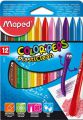 Kredki plastikowe Maped Color'Peps PlastiClean, nie brudzące, dwie końcówki 12 kolorów