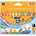 Kredki świecowe BIC Plastidecor, trójkątne 12 kolorów