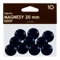 Magnesy do tablic Grand, okrągłe 20mm, plastikowe, 10 sztuk czarny