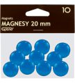 Magnesy do tablic Grand, okrągłe 20mm, plastikowe, 10 sztuk niebieski