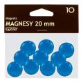 Magnesy do tablic Grand, okrągłe 20mm, plastikowe, 10 sztuk niebieski