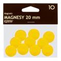 Magnesy do tablic Grand, okrągłe 20mm, plastikowe, 10 sztuk żółty