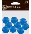 Magnesy do tablic Grand, okrągłe 30mm, plastikowe, 10 sztuk niebieski
