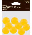 Magnesy do tablic Grand, okrągłe 30mm, plastikowe, 10 sztuk żółty